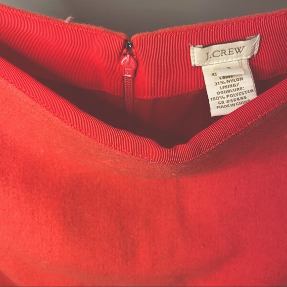 J.Crew Wool Pencil Mini Skirt Bright Orange - Picture 4 of 4